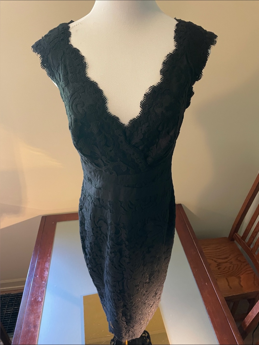 Tadashi Shoji Black Lace Midi Dress | 4